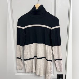 Le Chateau Black and Taupe Turtleneck Sweater